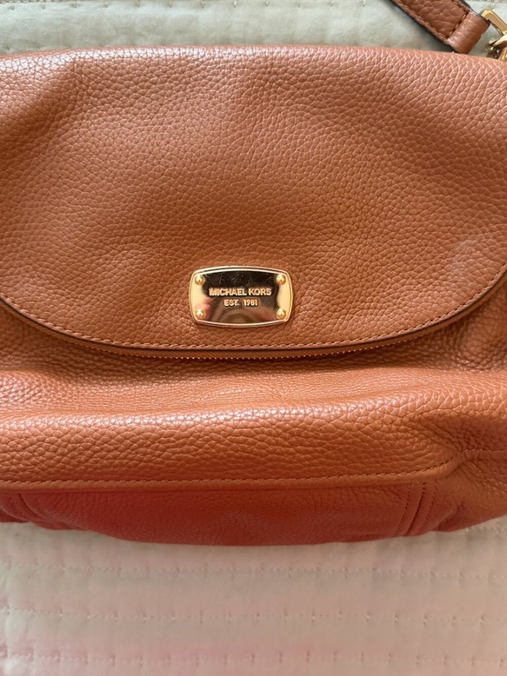 Michael Kors Pebbled Leather Crossbody Bag Brown - Picture 2 of 4